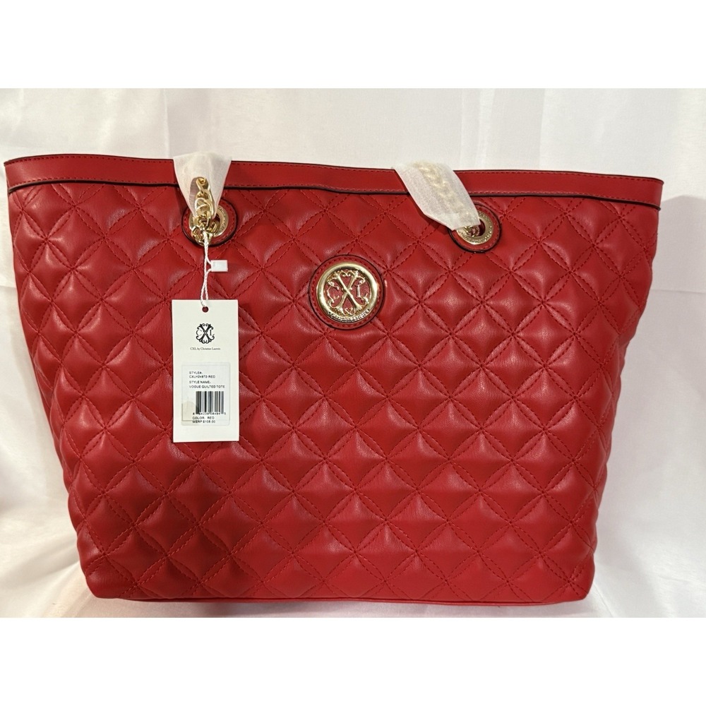 CXL Christian Lacroix Large Vogue Quilted Tote Red NWT $108